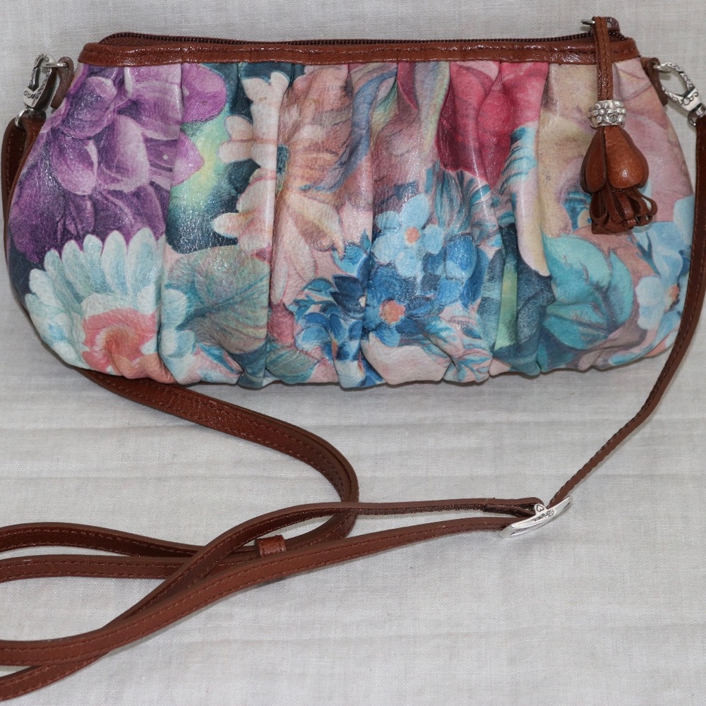 Brighton Leather Flowers Crossbody handbag New